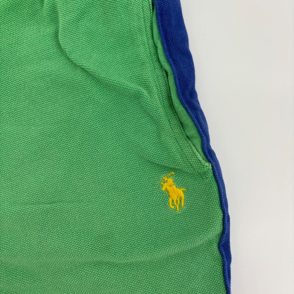 Vintage Polo Ralph Lauren Shorts Kids M 10-12 Green Blue Crest Pony Mesh Pique - Picture 3 of 7